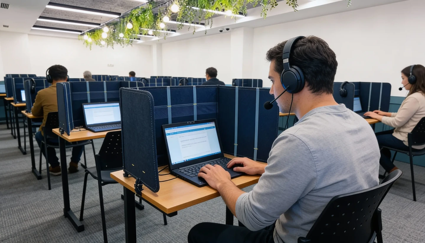 Des étudiants en salle d'examen